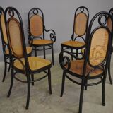 Chairs in bent beech and vienna straw, 1980