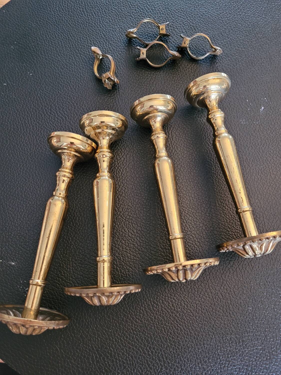 Antique brass curtain tiebacks - Set of 4