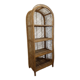 Round rattan shelf