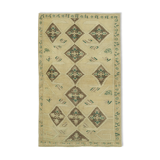 1960s handmade oriental beige rug 154 cm x 247 cm