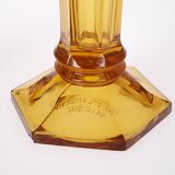 Art Deco Val Saint Lambert Belgian amber glass tulip vases, set of 2.