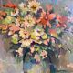 Antique painting, Still life with wild flowers, signed, 20th century
