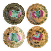 La Redoute x Selency lot de 4 assiettes barbotine fruits Sarreguemines