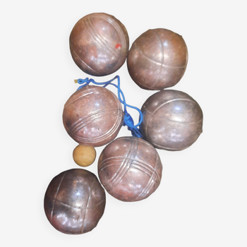 6 anciennes boules de petanque