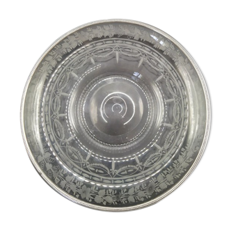 Assiette en verre et argent massif