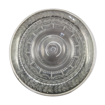 Solid glass and silver plate