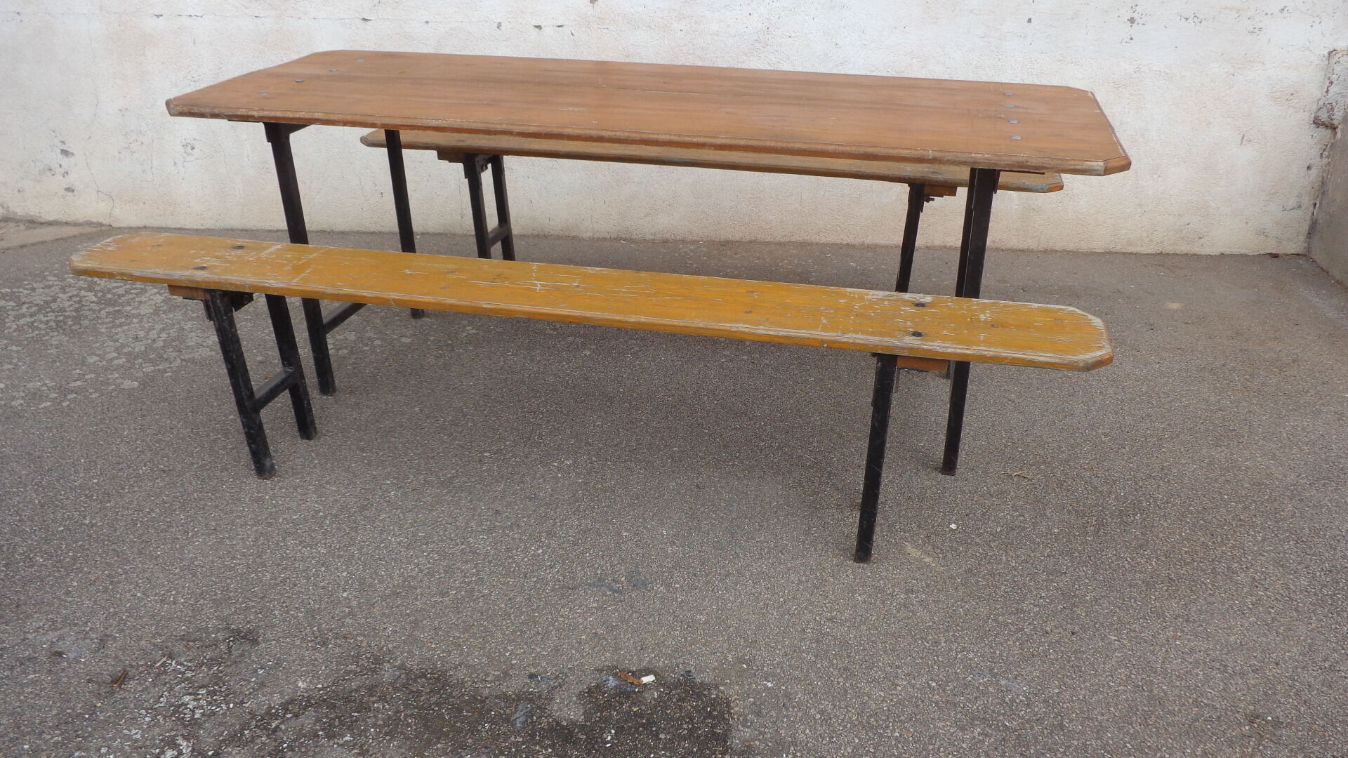 Brewery folding table & 2 benches