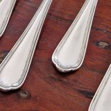 Christofle Set of 8 Spatours table forks in silver metal