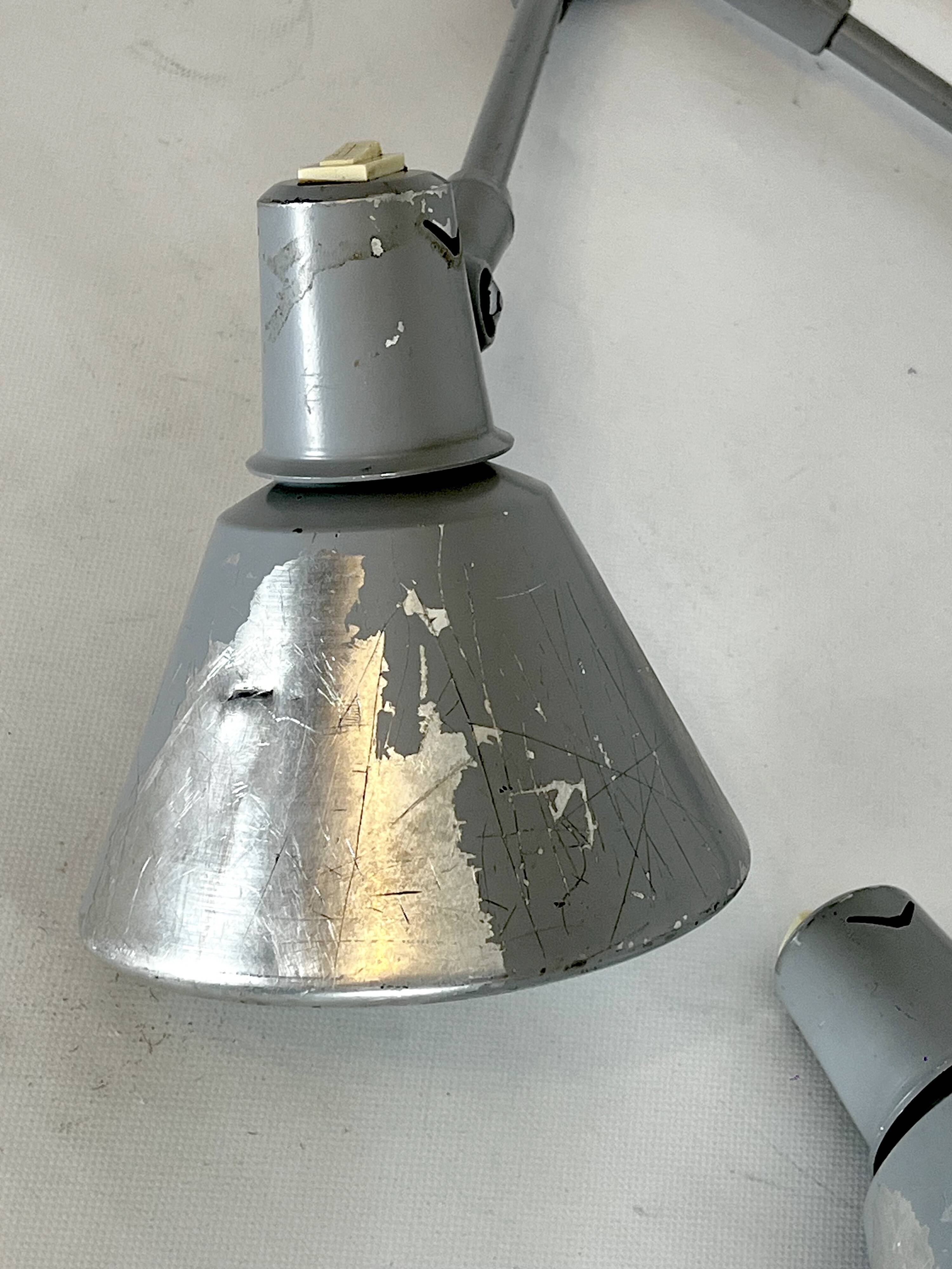 Mid-Century AURE set of two rare wall lamps in metal. Italy 1960s