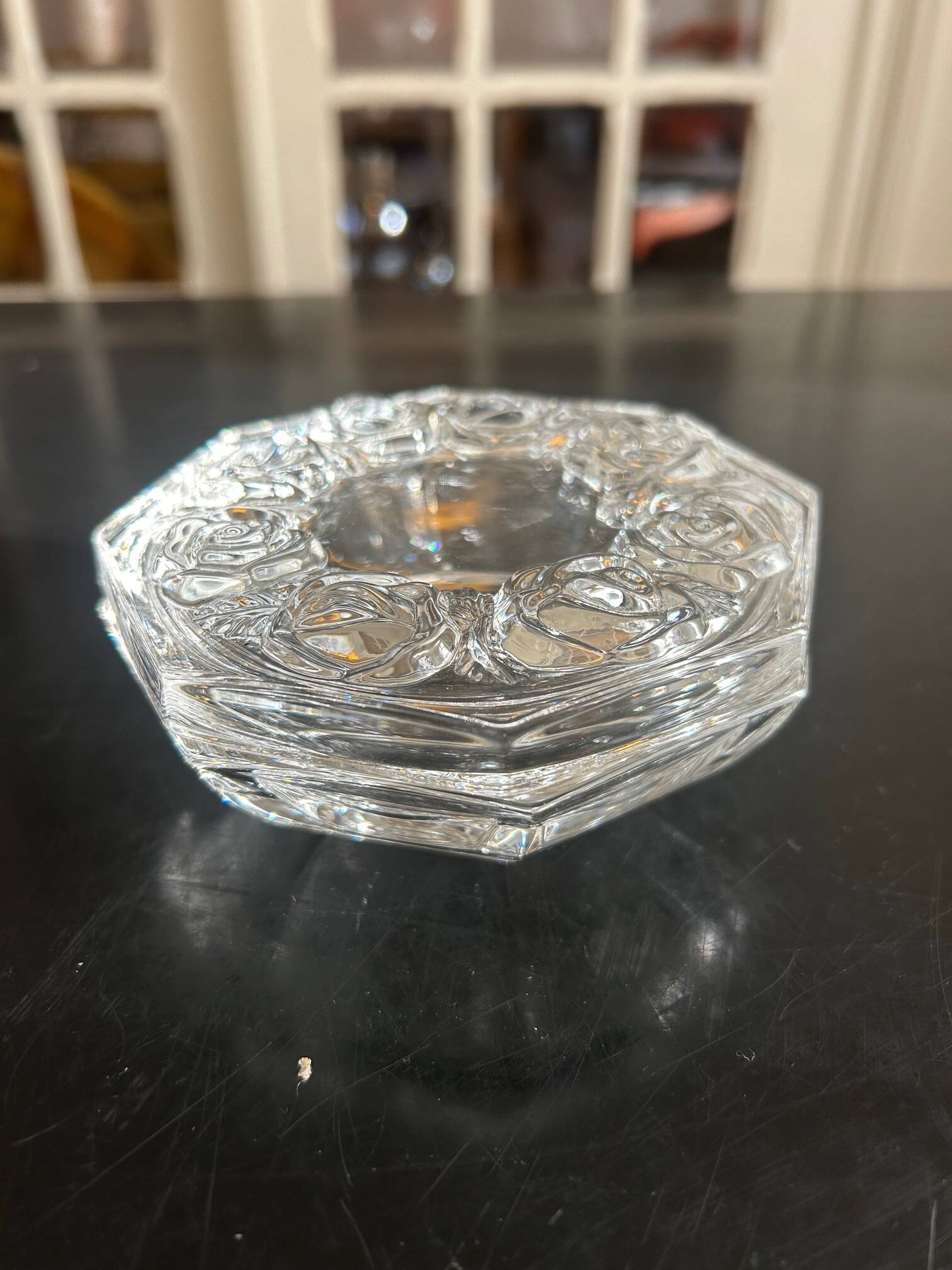 crystal box with rose decoration