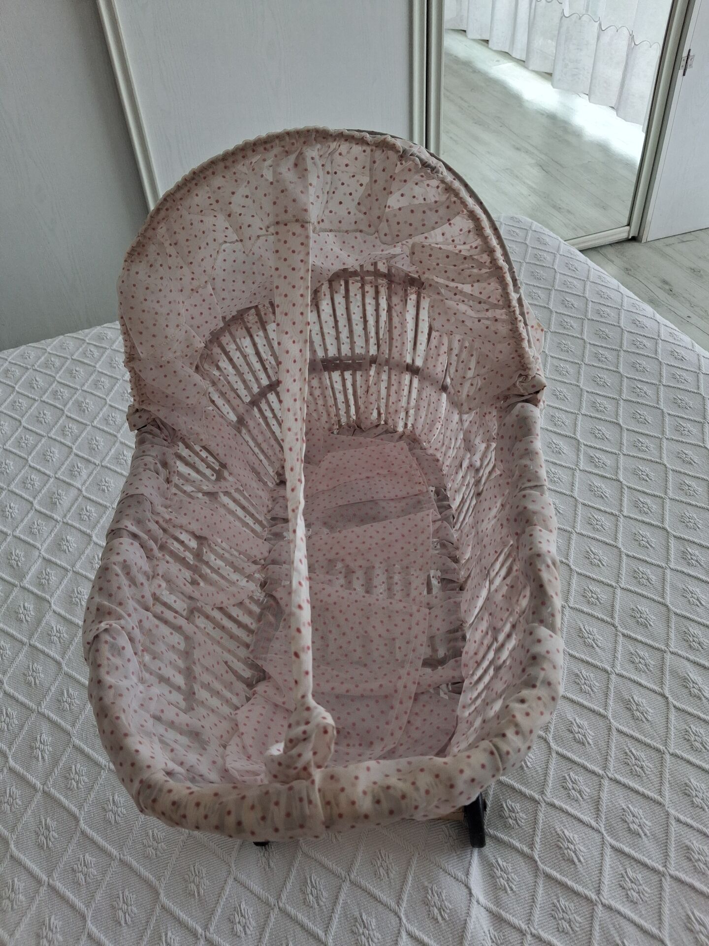 Rattan doll's cradle