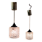 Pair of holophane glass pendants - mid 20th century