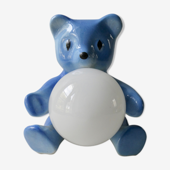 Teddy lamp in ceramic and opaline, 70s