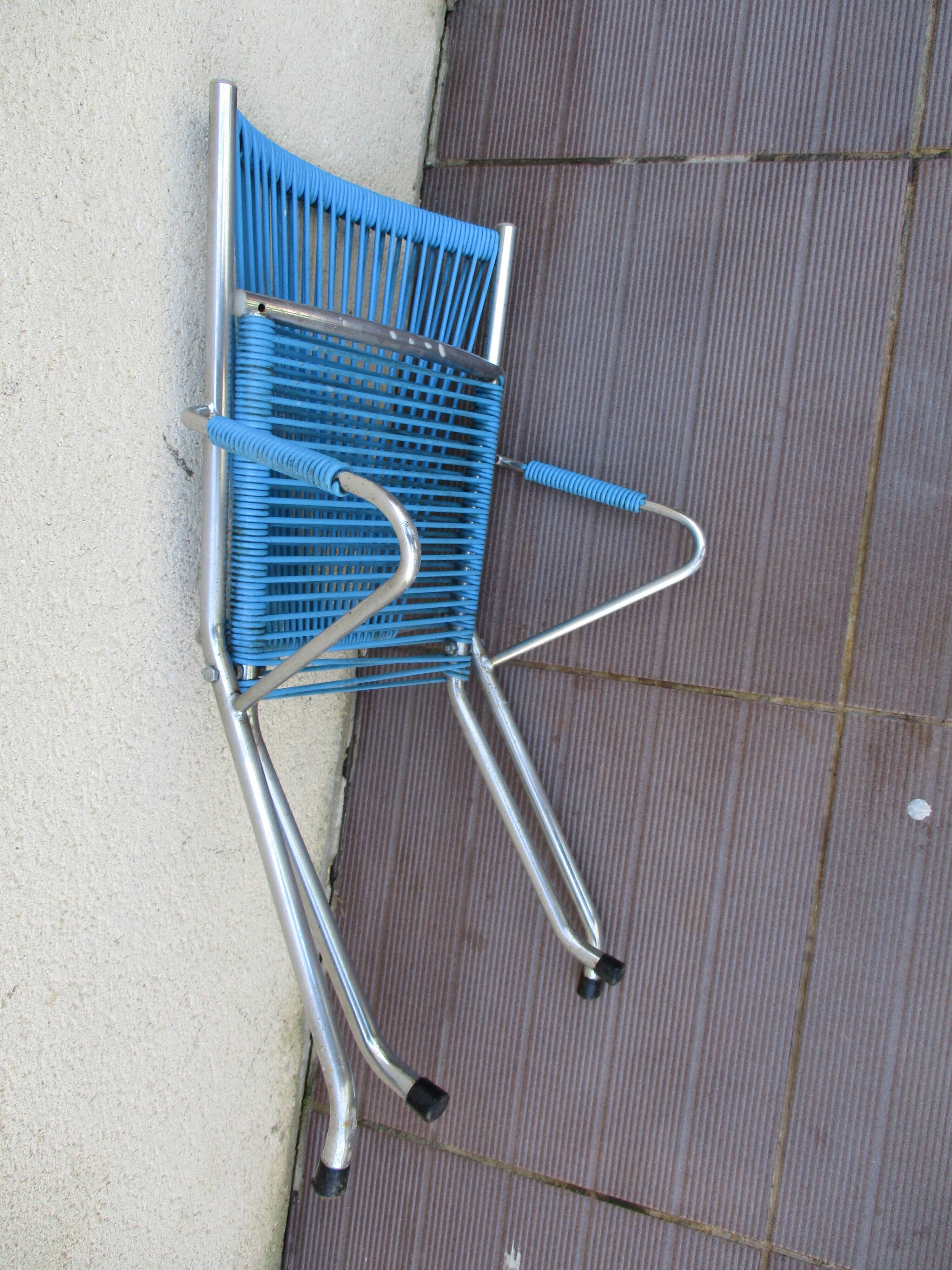 Fauteuil enfant scoubidou vintage années 70