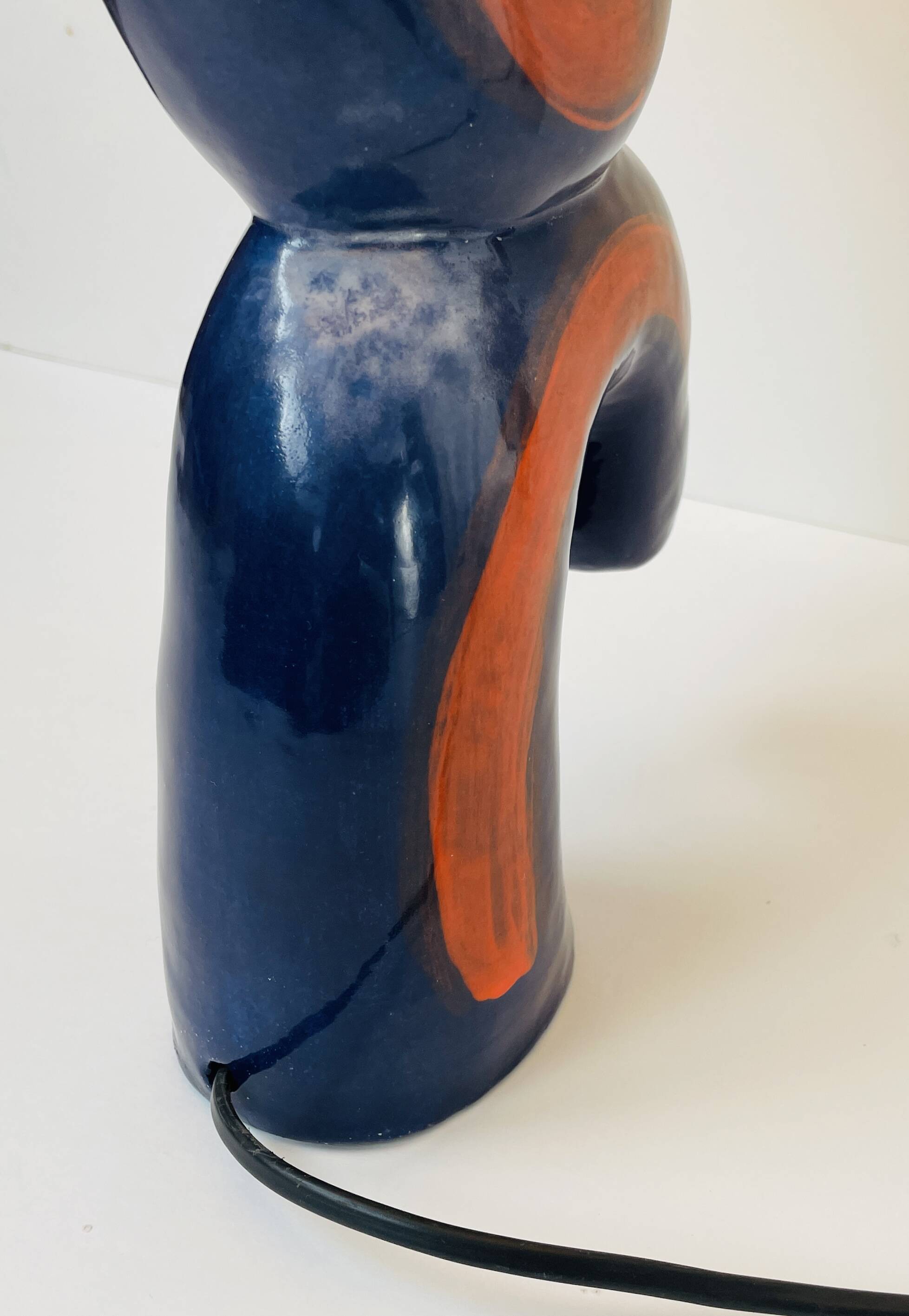 Ceramic lamp, free form, sculptural, 1960-70, Vallauris style.