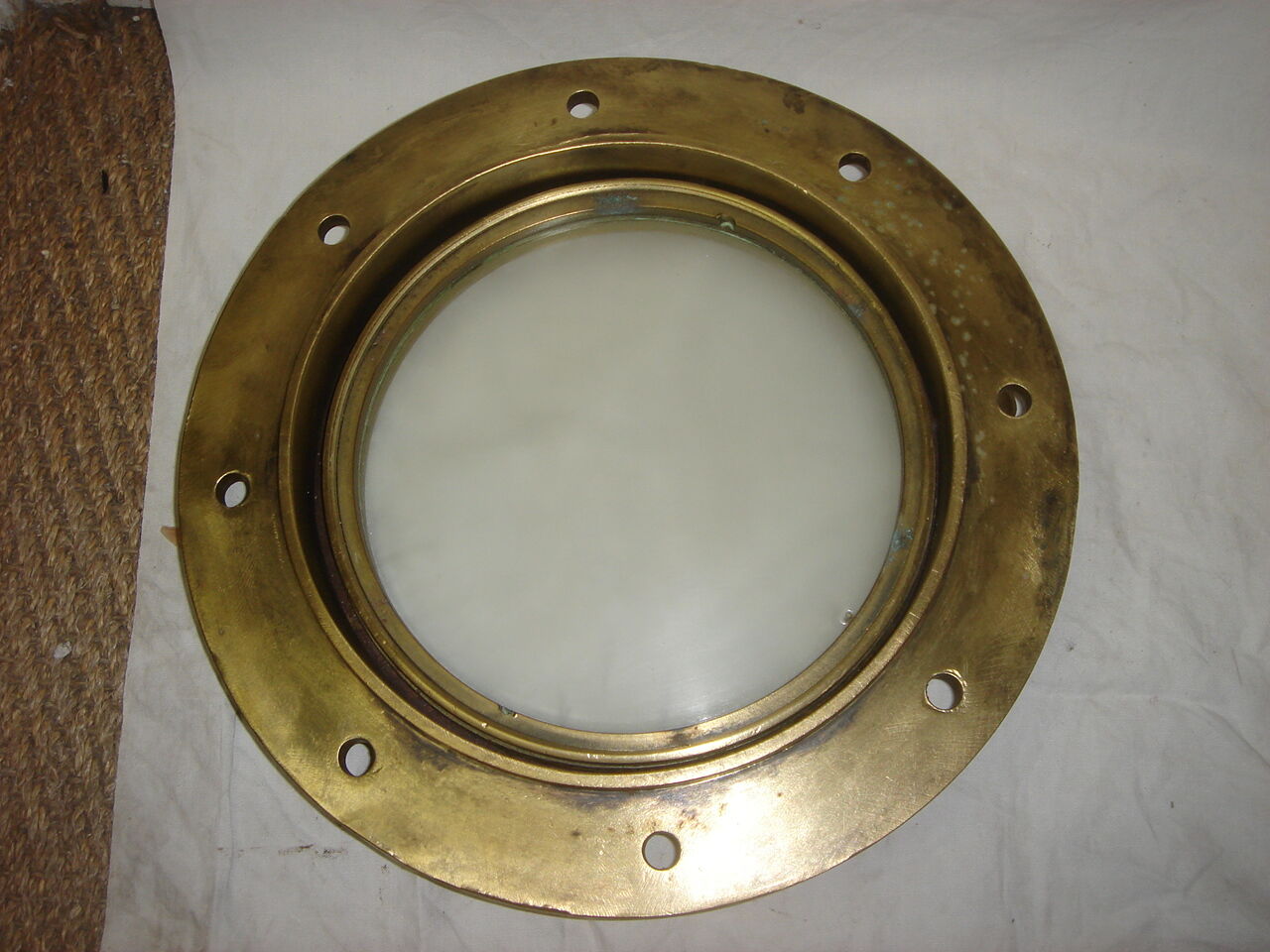 32X32cm brass boat window