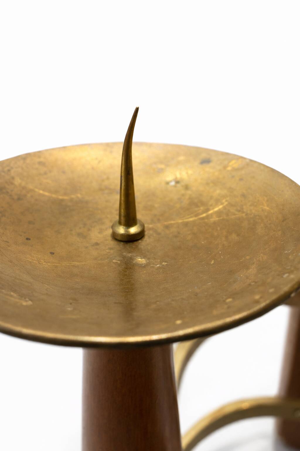 Chandelier ajustable en teck et laiton Mid-Century