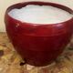 Burgundy glazed ceramic planter