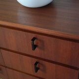 Vintage Danish teak dressing table chest of drawers from the 1960s