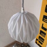 Vintage origami glass globe pendant light