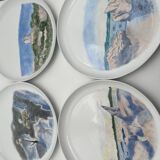 Assiette en porcelaine peint main décor paysage