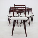 1970s Set of 6 Beech "Boomerang" dining chair ,Czechoslovakia