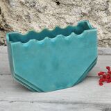 Grand Cache pot vase en céramique bleu et jaune