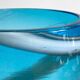 Cylindrical blue blown glass vase