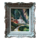 Oil on canvas landscape church of RU Rinaldi 20th century