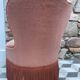 Fauteuil chauffeuse vintage velours saumon