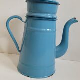 Blue enamelled coffee maker
