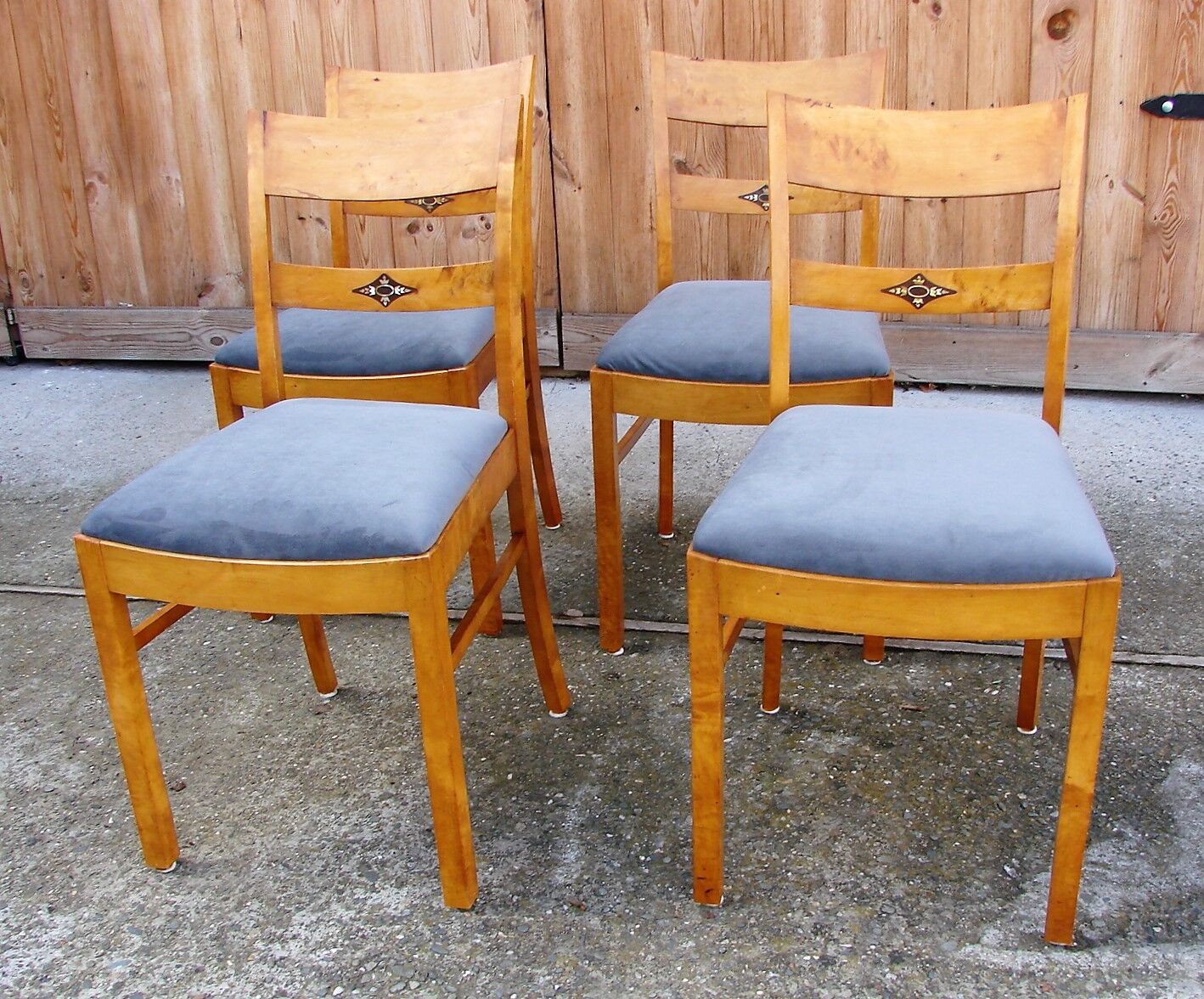 Set of 4 art deco chairs, 1940s