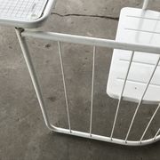 Vintage70's, Emu table in metal and glass, chairs swivelling under the table