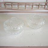 2 bonbonnières anciennes en verre taillé