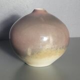 Fance Franck brown enameled ceramic ball vase