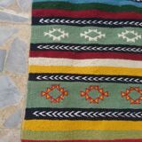 Corridor kilim multicolor wool 200x68cm