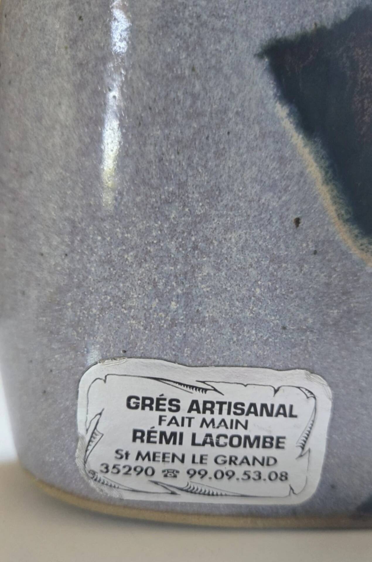 Superb anthropomorphic vase in glazed artisanal stoneware by Remy Lacombe.
