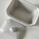 Small white porcelain terrine Geneviève Lethu – graphic relief
