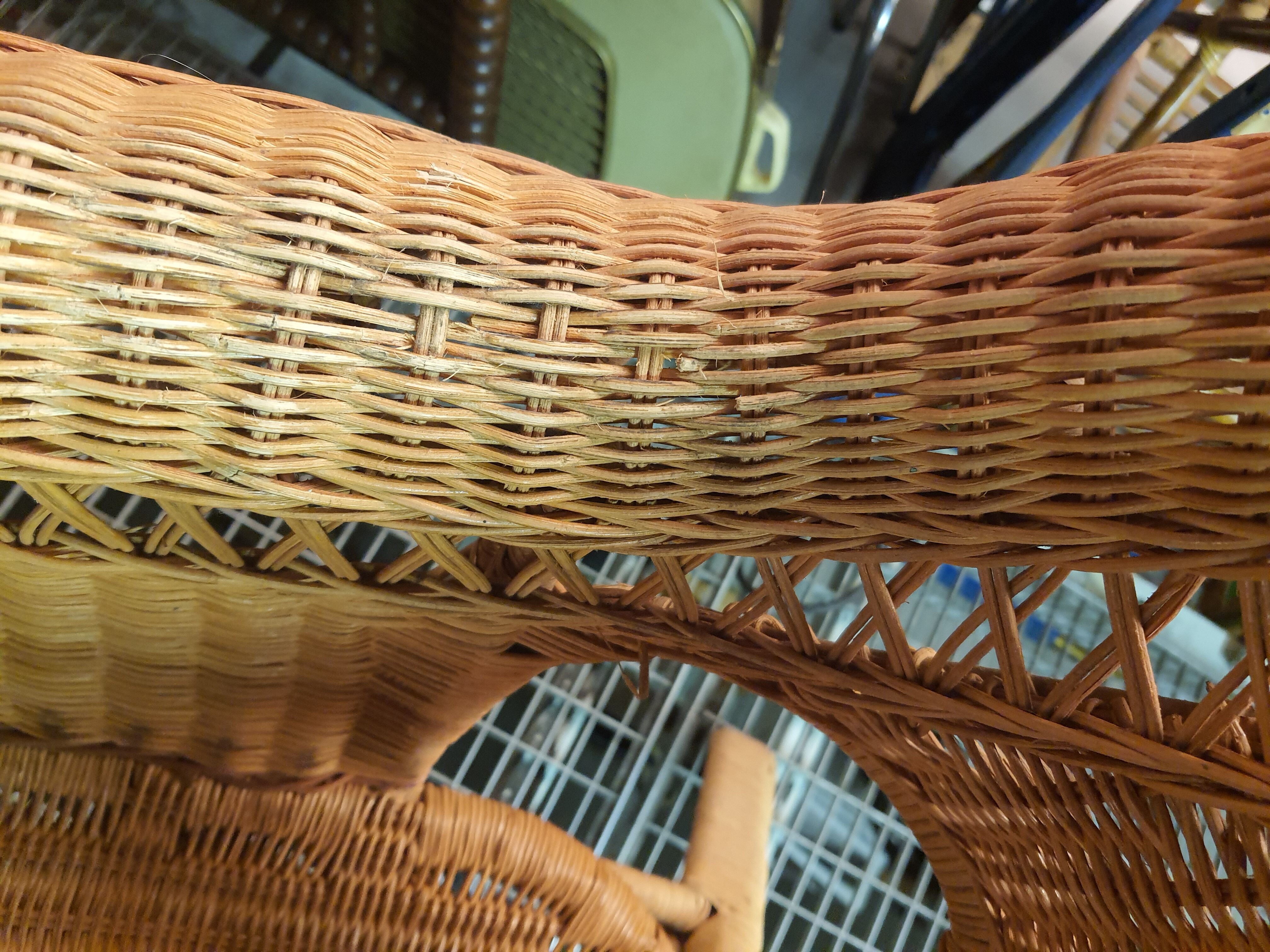 Two-chair wicker set and coffee table