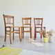 3 old wooden bistro chairs