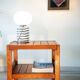 Side table in solid elm, Roche Bobois, 1980