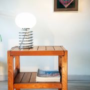 Side table in solid elm, Roche Bobois, 1980