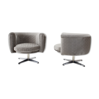 1960s Pair of Swivel Club Chairs ,Czechoslovakia