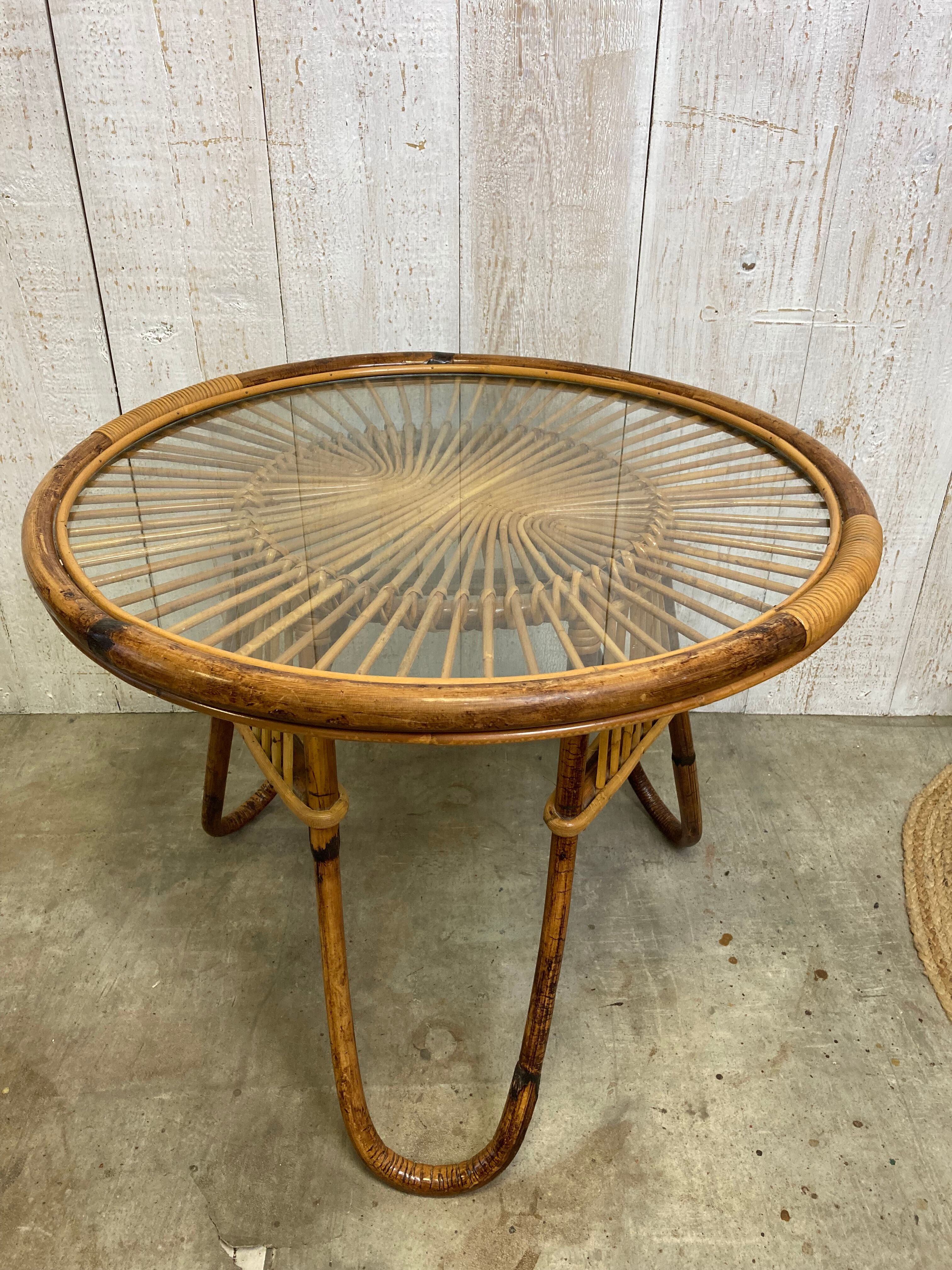 Vintage rattan coffee table