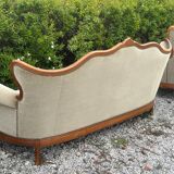 Velvet sofa and 2 armchairs