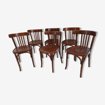 suite de 6 chaises de Bistrot vintage années 1970