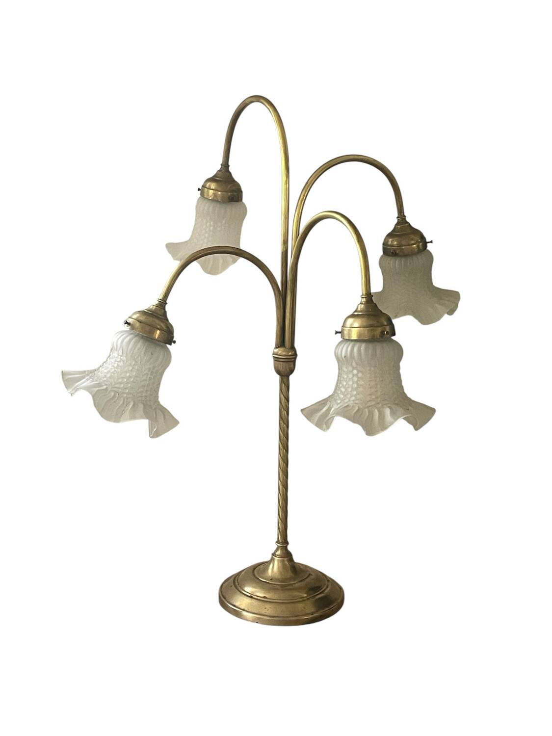 Vintage 4-light brass lamp