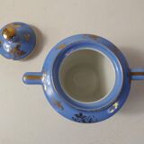 Head to head service porcelain limoges blue and gold