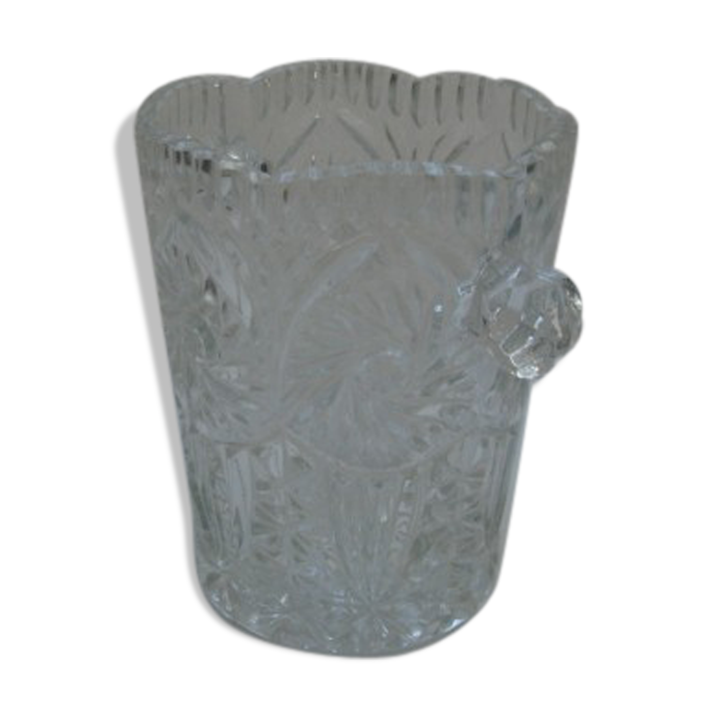 Bucket has ice crystal