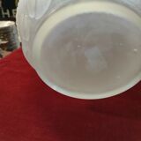 Molded glass vase decorated with fruit